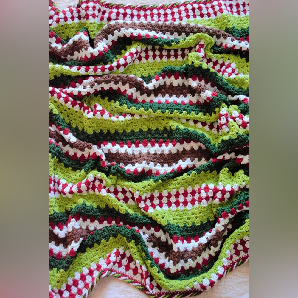 Handmade Crochet Grinch Blanket- made to order
